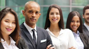 portrait of successful and diverse businesspeople team